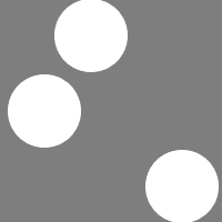 grey square with three white circles