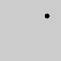 grey square with a black dot in one corner