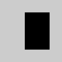 grey square with a black rectangle