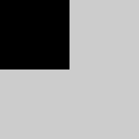grey square with the top left quarter black