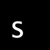 black square with a white letter s